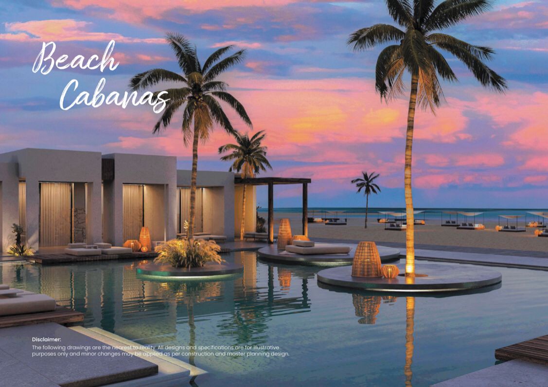 DOSE Beach Cabanas at sunset