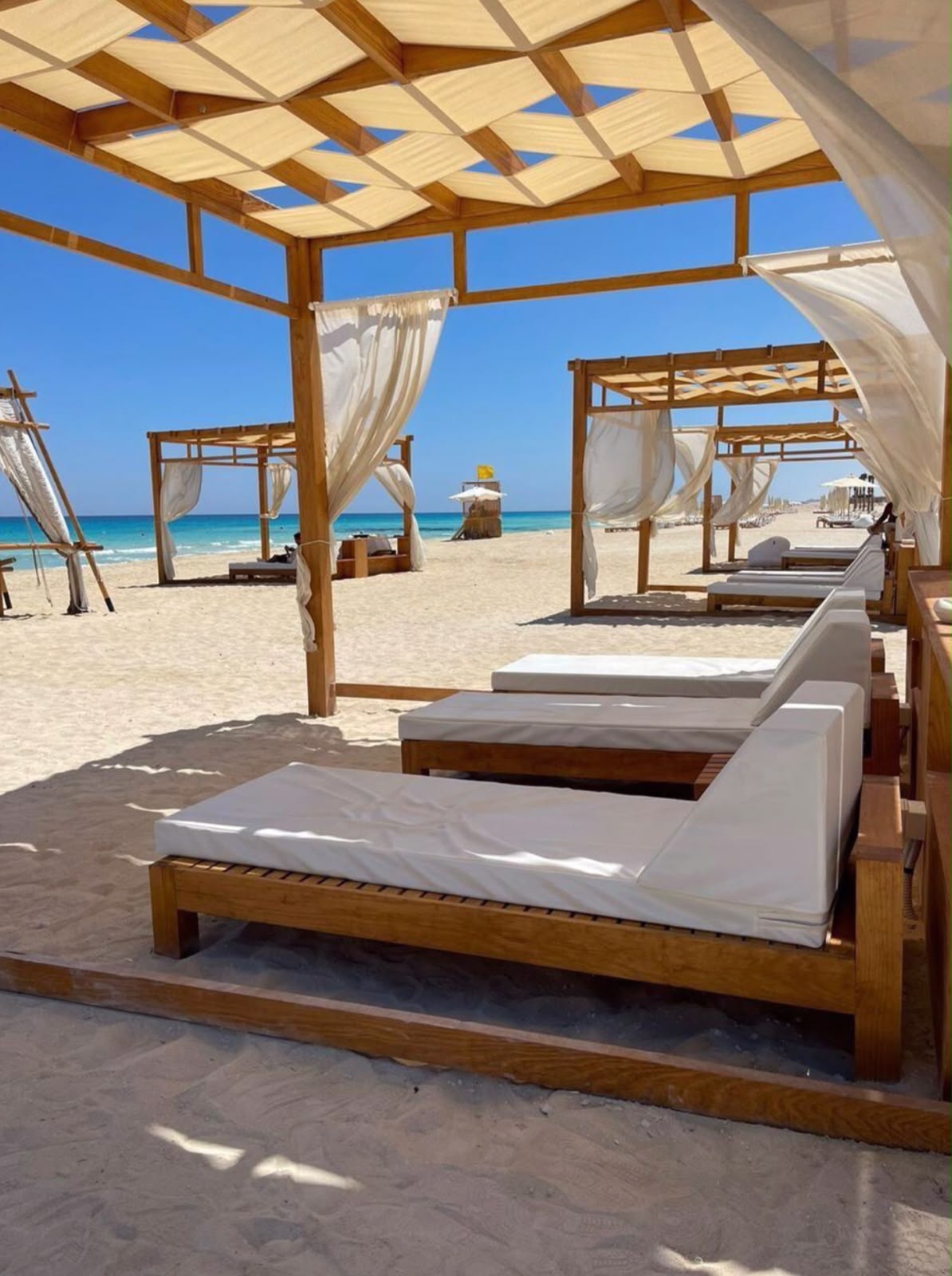 Seashore beach cabanas
